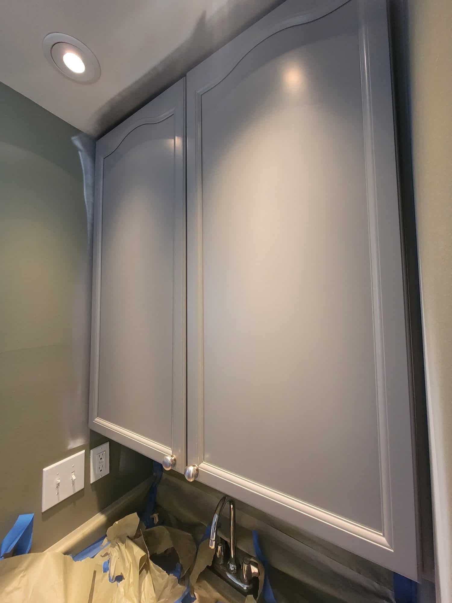 a crisp gray color for cabinet painting