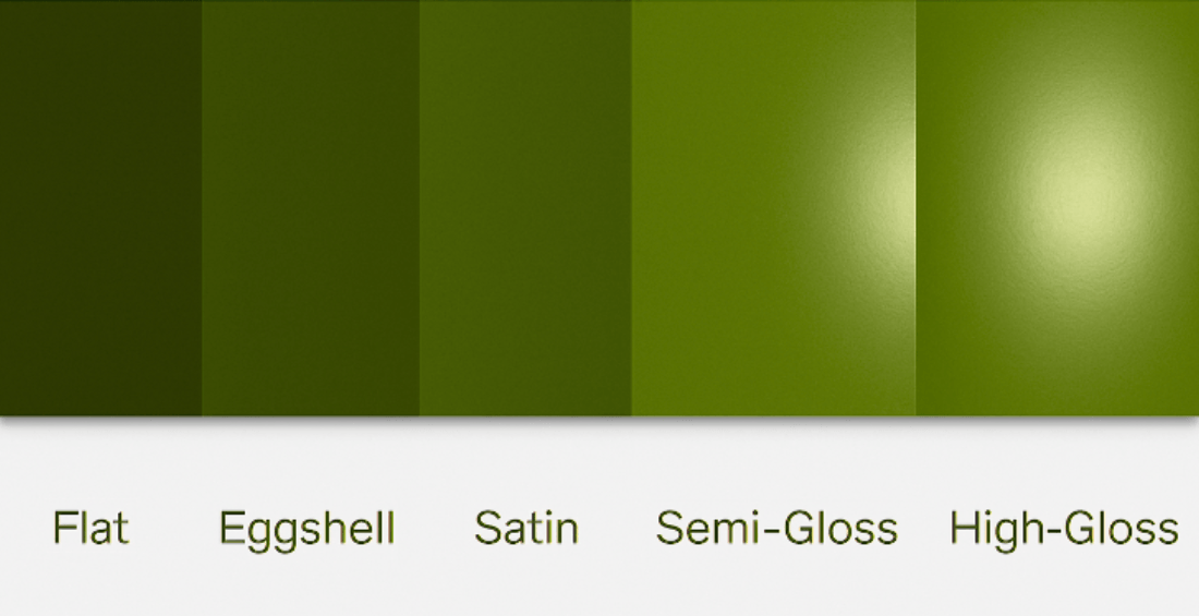 Different Paint Sheen (Yellow-Green Shade)