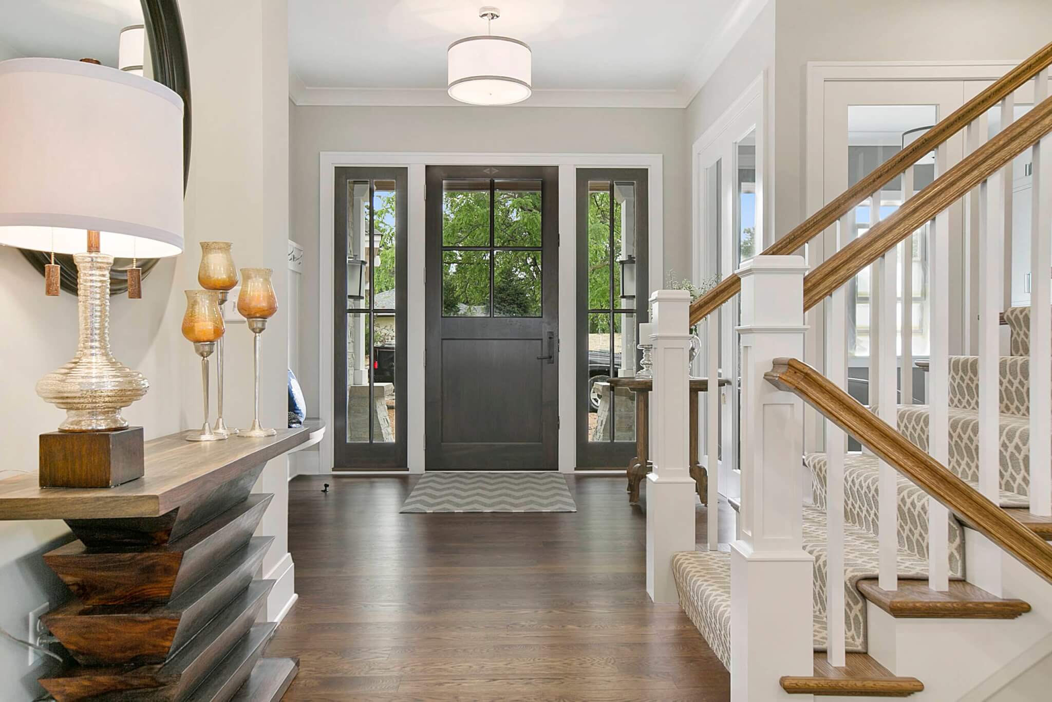 Front door of home with beautiful floor plan design Illustration 2 of 3 for How to Choose Foyer Paint Color: 7 Proven Tips for Purcellville Homeowners
